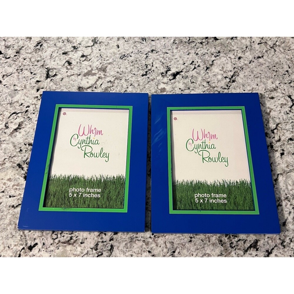 Whim By Cynthia Rowley Picture Frame 5x7 Blue & Green (set of 2)